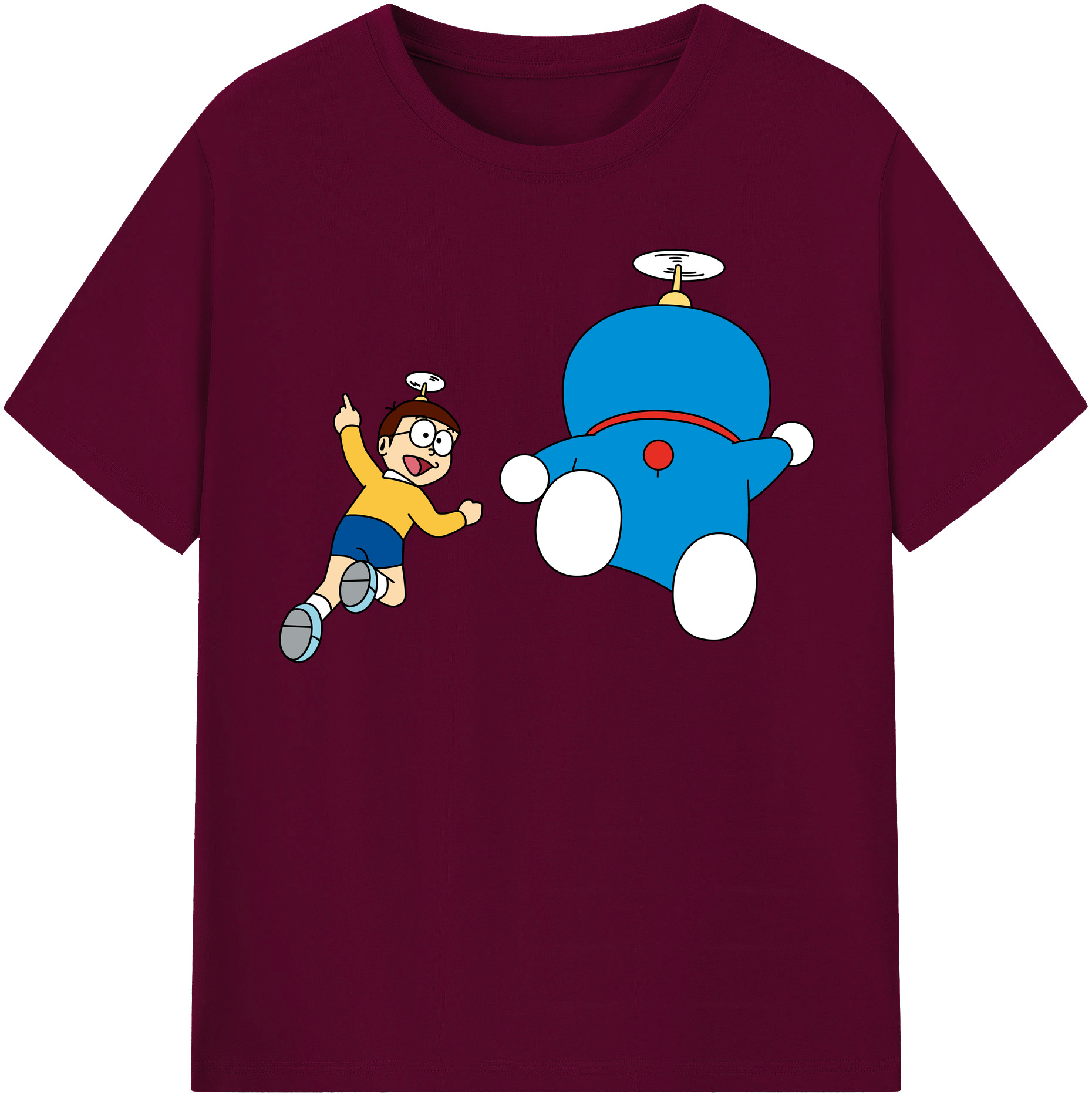 （画像用） ドラえもん 野比 のび太 Doraemon Nobita Nobi レディースカジュアルプリントTシャツ（綿100％）